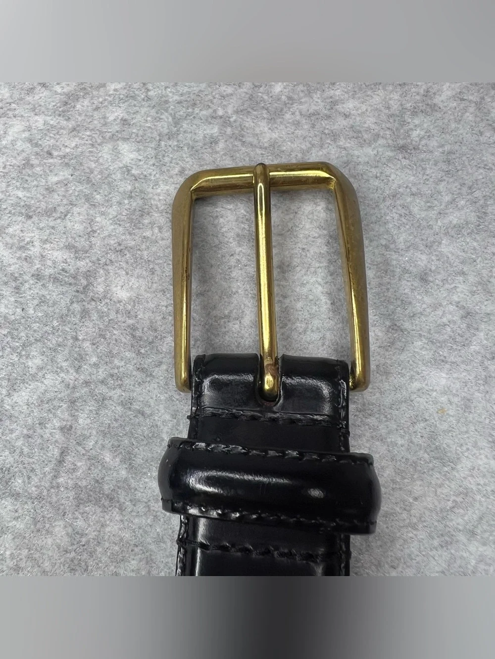 Coach Leather Belt Size 38 Polished Cowhide Brass Buckle Black 3931